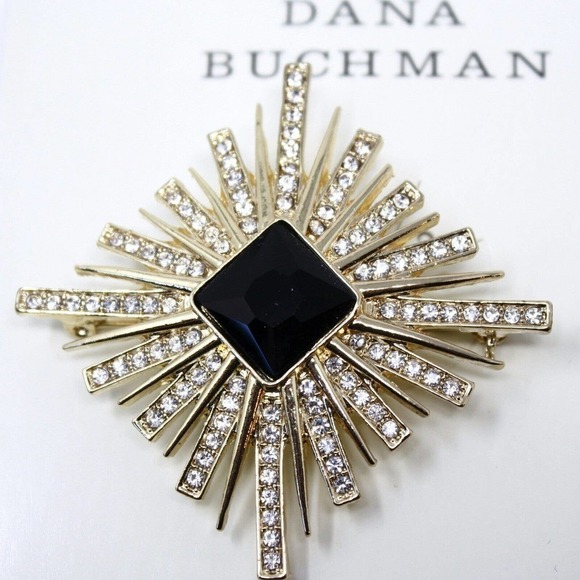 Dana Buchman Starburst Pin Rhinestone Statement Brooch Original Box - Hey Viv - Picture 3 of 6